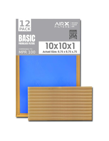 Filtro de aire 10x10x1 AIRX FILTERS - Paquete de 12 unidades