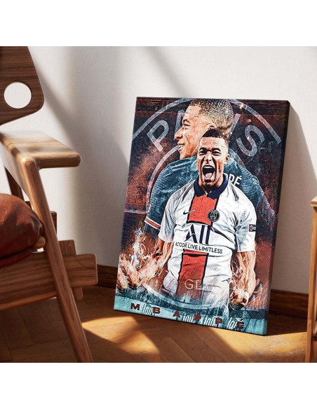 Póster en Lienzo Kylian Mbappé 20x25 cm Paris Saint-Germain