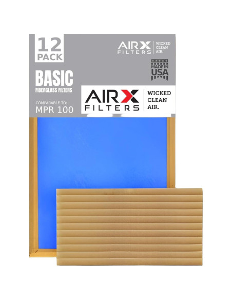 Filtro de aire 10x10x1 AIRX FILTERS - Paquete de 12 unidades
