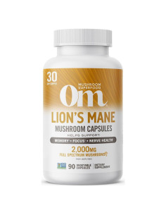 Suplemento de Hongo Melena de León OM 90 Cápsulas 2000mg