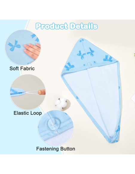 Toalla de Microfibra para Cabello FIOBEE 2 Piezas Azul/Rosa