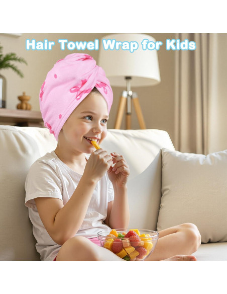 Toalla de Microfibra para Cabello FIOBEE 2 Piezas Azul/Rosa