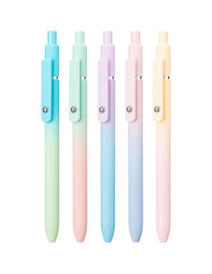 Juego de 5 bolígrafos de gel retráctiles Wikult, tinta negra 0.5mm 2