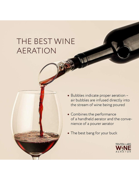 Aerador y Tapón de Vino TenTen Labs - Conservador 2 Piezas