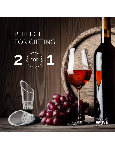 Aerador y Tapón de Vino TenTen Labs - Conservador 2 Piezas