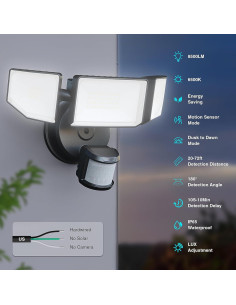 Luz de Seguridad LED 85W Abovizo con Sensor de Movimiento IP65 2