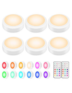 Luces LED Puck BLS RGB con Control Remoto - Paquete de 6