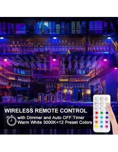 Luces LED Puck BLS RGB con Control Remoto - Paquete de 6 2