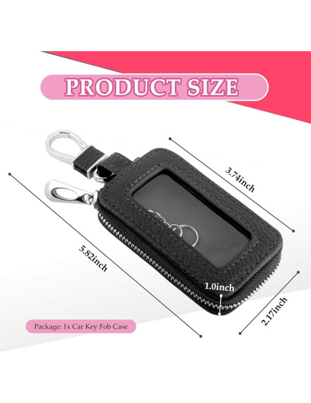 Funda de Llave de Coche CXCCOI Universal Cuero Negro