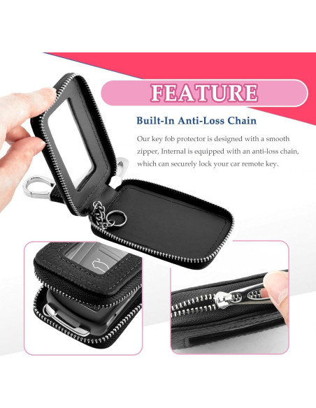 Funda de Llave de Coche CXCCOI Universal Cuero Negro