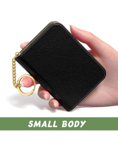 Tarjetero Aiawoxc Negro RFID Cuero Compacto 12 Ranuras 2