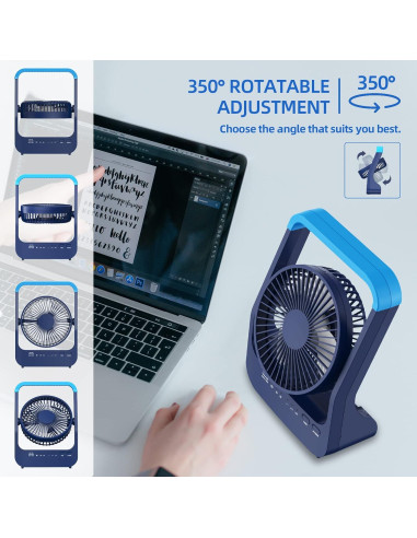 Ventilador de Mesa Portátil Dorobeen TF32B 20000mAh USB Silencioso