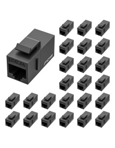 Acoplador Keystone RJ45 Hembra a Hembra FGB CAT6A 10 Gbps Negro