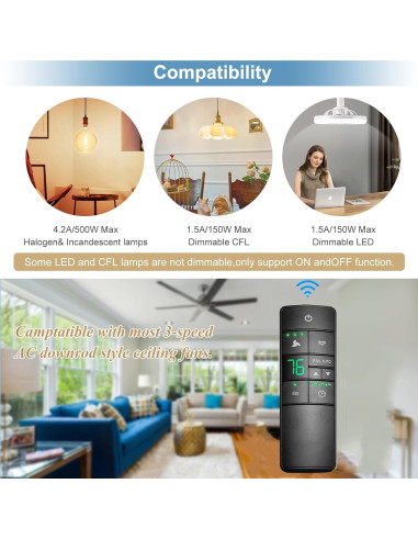 Control Remoto Termostático HD3 para Ventilador de Techo Hampton Bay