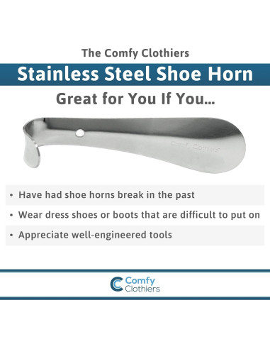 Cuerno de zapato de acero inoxidable Comfy Clothiers 15 cm