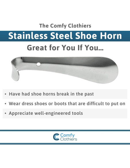 Cuerno de zapato de acero inoxidable Comfy Clothiers 15 cm