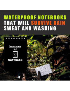 Cuaderno Impermeable WAFJAMF 3x5" Negro - Paquete de 2 2