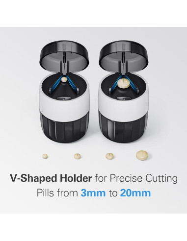 DEPAD Triturador y Cortador de Pastillas 3-en-1 Negro