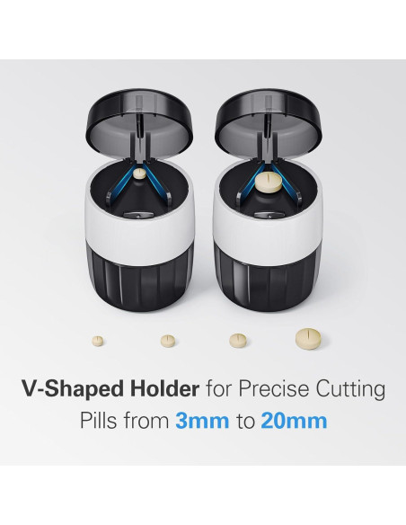 DEPAD Triturador y Cortador de Pastillas 3-en-1 Negro