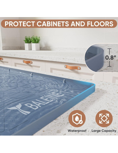 Alfombrilla Bajo Fregadero BALEINE 55.88x71.12cm Silicona Azul