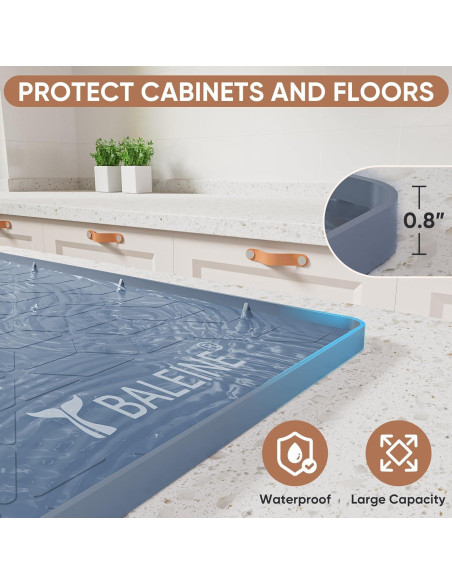 Alfombrilla Bajo Fregadero BALEINE 55.88x71.12cm Silicona Azul