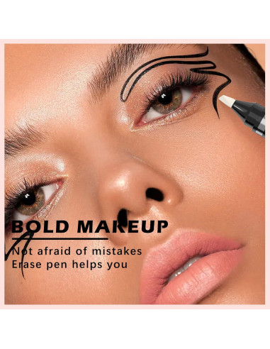 2 Pcs Bolígrafos Removedores de Maquillaje Reutilizables