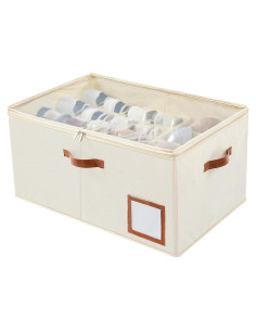 Organizador de Zapatos INSTY Beige Plegable 24 Pares con Divisores