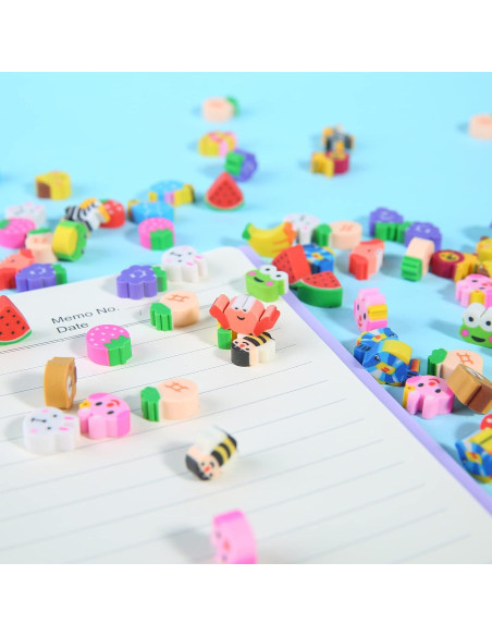 300 Gomas de Borrar Mini TDOCK Surtido Animales y Frutas