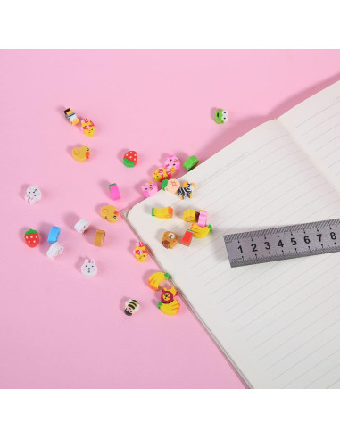 300 Gomas de Borrar Mini TDOCK Surtido Animales y Frutas