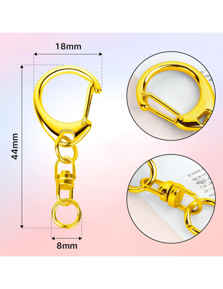 Cierre de Langosta Roctee 50 Piezas Dorado para Llaveros