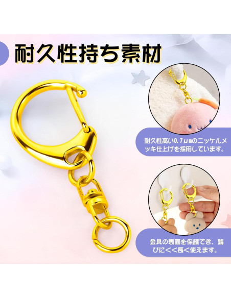 Cierre de Langosta Roctee 50 Piezas Dorado para Llaveros