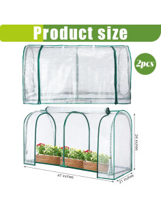 Cubierta de Invernadero Portátil GlikCeil 119.4x53.3x61 cm - 2 Pcs 2