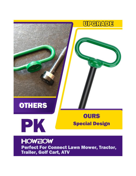 Pin de Enganche de Remolque HOWBOW 1/2" con Mango Verde