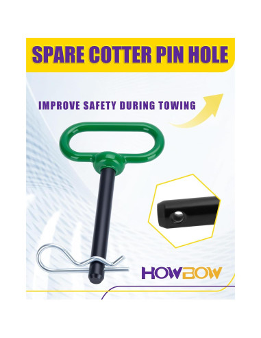 Pin de Enganche de Remolque HOWBOW 1/2" con Mango Verde