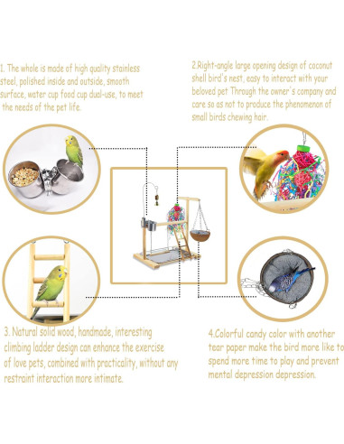 Juguete para Aves Dbeans Flourithing con Campana y Comedero