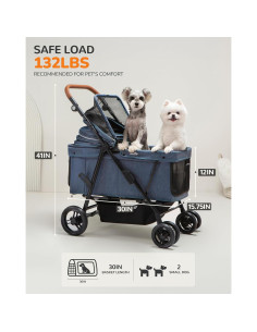 Carrito de Mascotas OJCME Plegable para Perros hasta 60 kg 2