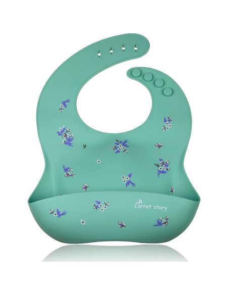 Baberos de Silicona Carrot Story Set de 2 Flores y Frutas