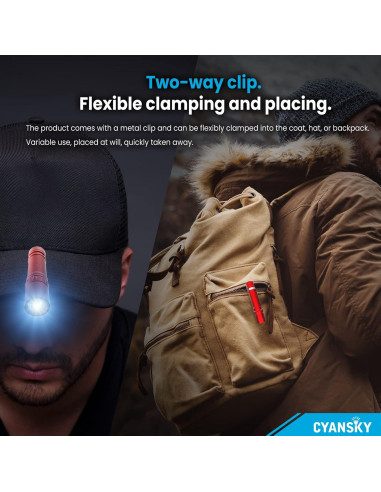 Linterna EDC CYANSKY P10 300 Lúmenes Compacta Roja