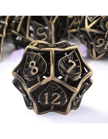 Juego de Dados DND de Metal AUSTOR 7 Piezas Bronce Antiguo Juego de Dados DND de Metal AUSTOR 7 Piezas Bronce Antiguo