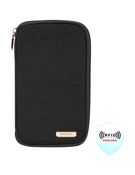 Billetera de Pasaporte Travelon con Bloqueo RFID - Negro