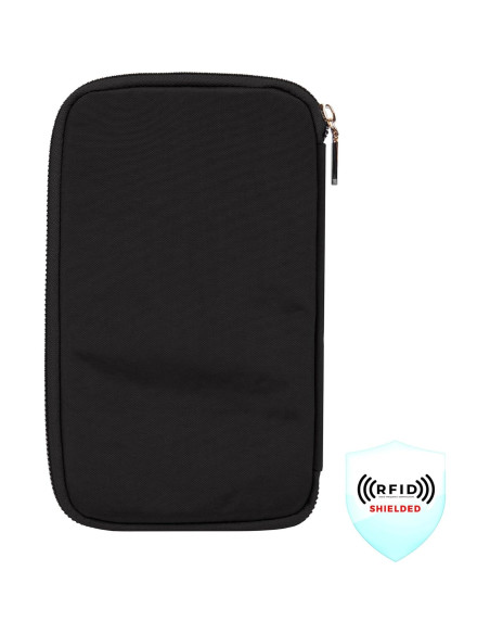 Billetera de Pasaporte Travelon con Bloqueo RFID - Negro