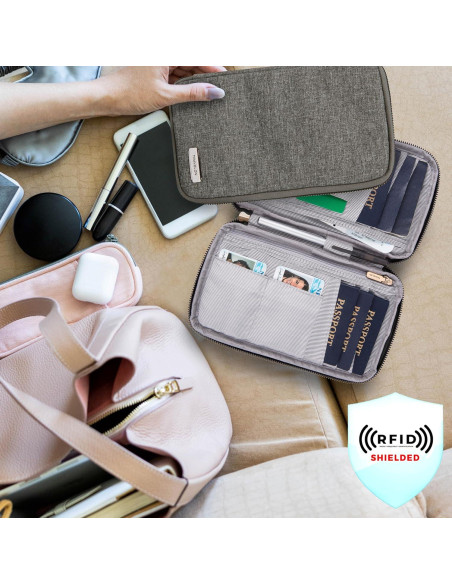 Billetera de Pasaporte Travelon con Bloqueo RFID - Negro