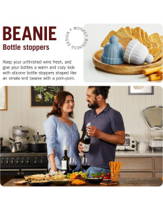 Tapones de Vino Monkey Business Beanie - 2 Piezas Silicona 2