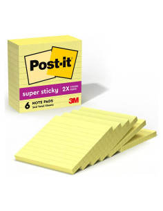 Notas Adhesivas Super Sticky Post-it Amarillo Canario 6 Blocs 10x10cm