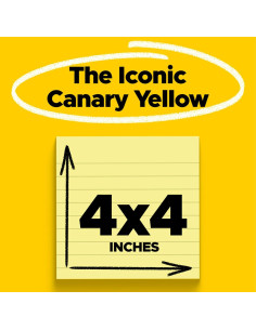 Notas Adhesivas Super Sticky Post-it Amarillo Canario 6 Blocs 10x10cm 2