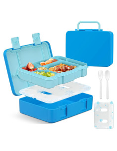 Caja de Almuerzo Bento LAUJIA Azul 5 Compartimentos A Prueba de Fugas