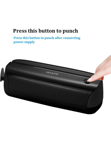 Perforadora Eléctrica de Papel VEYETTE 3 Agujeros 20 Hojas