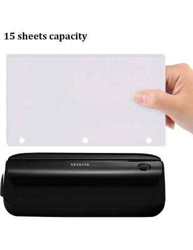 Perforadora Eléctrica de Papel VEYETTE 3 Agujeros 20 Hojas