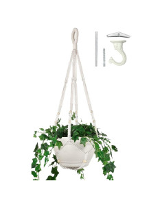 Macetero colgante de macramé Shineloha 109 cm para maceta 30 cm