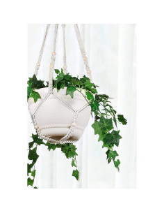Macetero colgante de macramé Shineloha 109 cm para maceta 30 cm 2